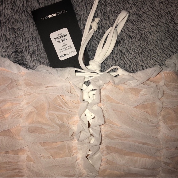 Off the Shoulder Ruffle Bodysuit - Picture 2 of 4